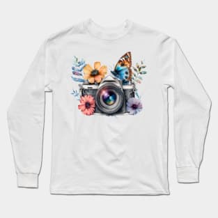 Spring Floral Camera Long Sleeve T-Shirt